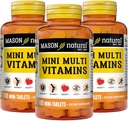 MASON NATURAL Mini Multi Vitamins, Βιταμίνες A, C, D3, E, B1, B2, B3, B6, B12, Φολικό και Ασβέστιο για τη συνολική υγεία, 300 ημέρες προσφοράς