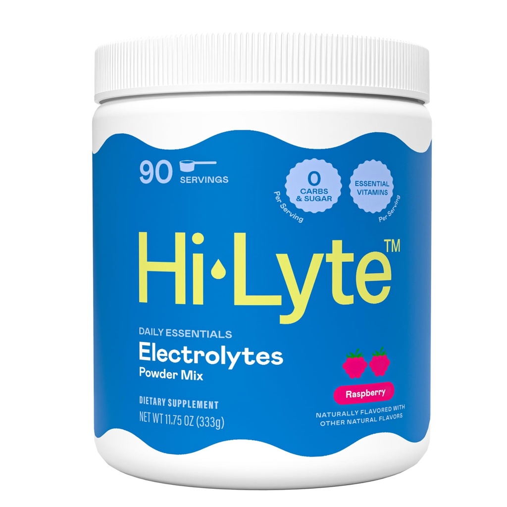 Hi-Lyte Raspberry Electrolyte Powder, Daily Hydration Supplement Drink Mix, 90 Servings  Χωρίς γλουτένη 