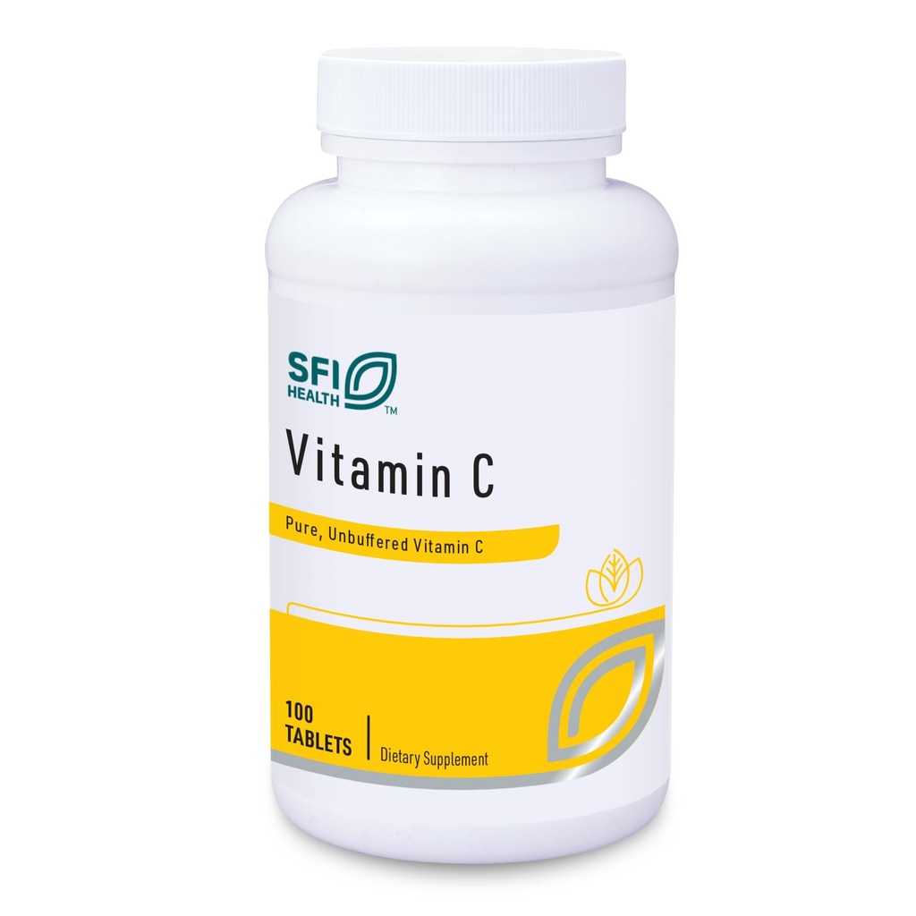 Klaire Labs SFI Health Vitamin C - 1000 Milligrams L- Ascorbic Acid in Coated Tablets to Protect from Oxidation (100 Tablets)