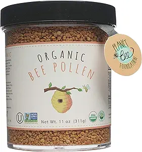 Greenbow Organic Bee Pollen - 100% USDA Certified Organic, Non-GMO, Halal, Kosher Certified, Pure & Natural Bee Pollen - Superfood Packed with Proteins, Vitamins & Minerals - Gluten Free - 311g
