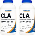 Nutricost CLA (Congugated Linoleic Acid) 2.400mg, 240 Softgels - Χωρίς γλουτένη, μη GMO, 800mg ανά Softgel (2 φιάλες)