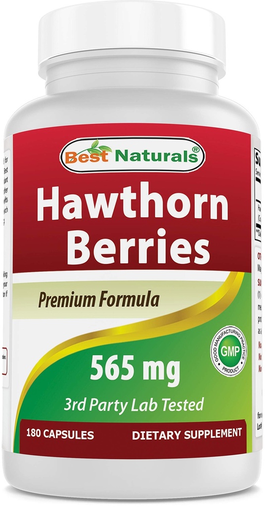 Best Naturals Hawthorn Berry 565 mg 180 Κάψουλες (180 Count (Pack of 1))