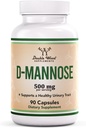 Double Wood Supplements D Mannose 500mg Capsules, 90 Count (D-Mannose for Urinary Tract Health and Bladder Lining, Helps UTI Prevention) Vegan Safe, Non-GMO, Gluten Free