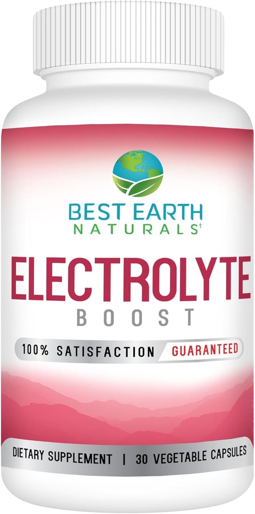 Best Earth Naturals Electrolyte Support Supplement - Υποστηρίξτε την Ηλεκτρολυτική Ισορροπία με Βιταμίνη D, Ασβέστιο, Μαγνήσιο, Νάτριο, Κάλιο, Βόριο και Περισσότερα - 30 ct. Κάψουλες