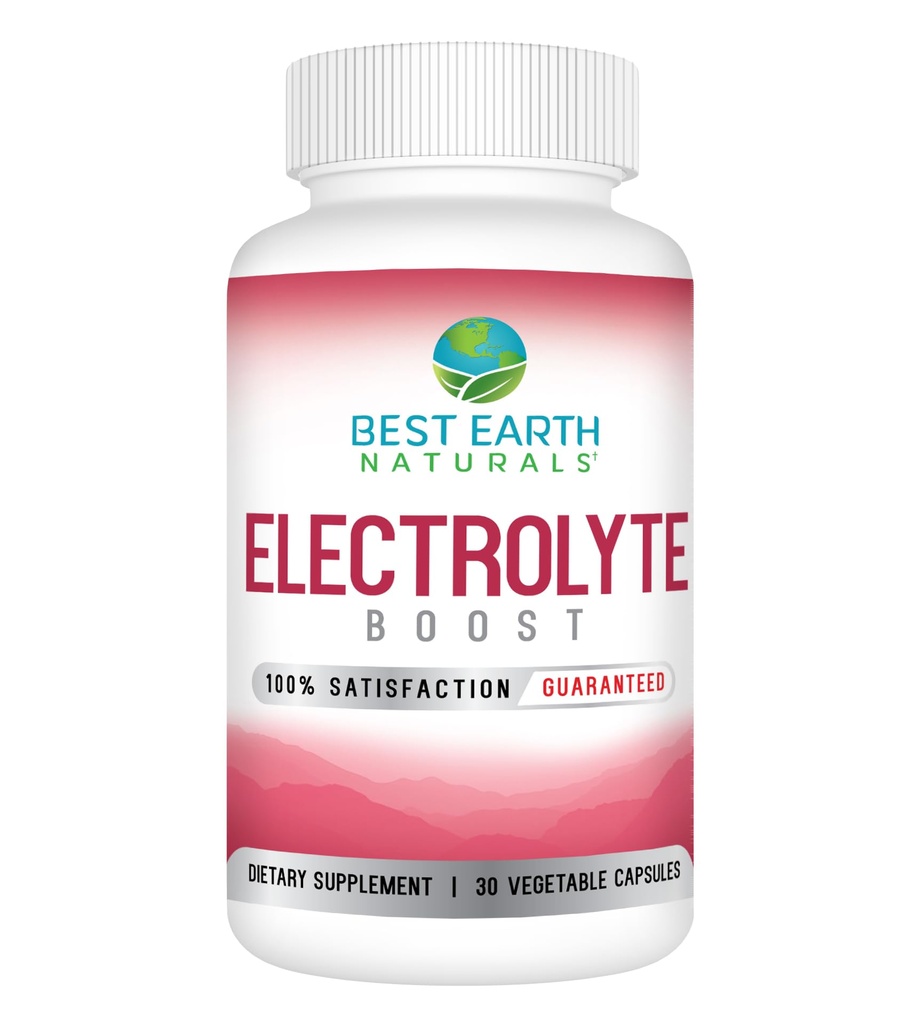 Best Earth Naturals Electrolyte Support Supplement - Υποστηρίξτε την Ηλεκτρολυτική Ισορροπία με Βιταμίνη D, Ασβέστιο, Μαγνήσιο, Νάτριο, Κάλιο, Βόριο και Περισσότερα - 30 ct. Κάψουλες