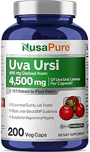 NusaPure Uva Ursi 10:1 Extract, 450 mg Ισοδύναμο με 4.500 mg 200 χορτοφαγικά caps (Non-GMO, Vegan) Bearberry
