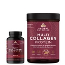 Αρχαία διατροφή Multi Collagen Advanced Κάψουλες, Μύες, 90 Count + Multi Collagen Protein Powder, Unflavoured, 45 Υπηρεσίες