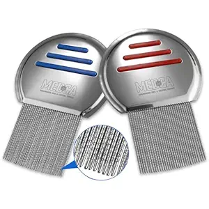 Ψείρες Comb - (Pack of 2) Ανοξείδωτο Ατσάλι Professional Lice Combs and Head Lice Treatment to Get Refficiently Rid of Hair Lice and Nits, Best Results for Infection and Re-inlease in Kids & Adults