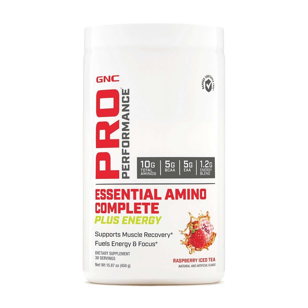 GNC Pro Performance Essential Amino Complete Plus Energy - Raspberry Iced Tea 