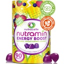 NUTRAMIN Ενέργεια ενίσχυση Βιταμίνη Gummy - Skip The Coffee & Boost Your Energy, Caffeine-free, Sugar-free, Vegan, B12, Πράσινο τσάι, Ashwagandha, Garcinia Cambogia, Raspberry Adaptogen - 90 ct