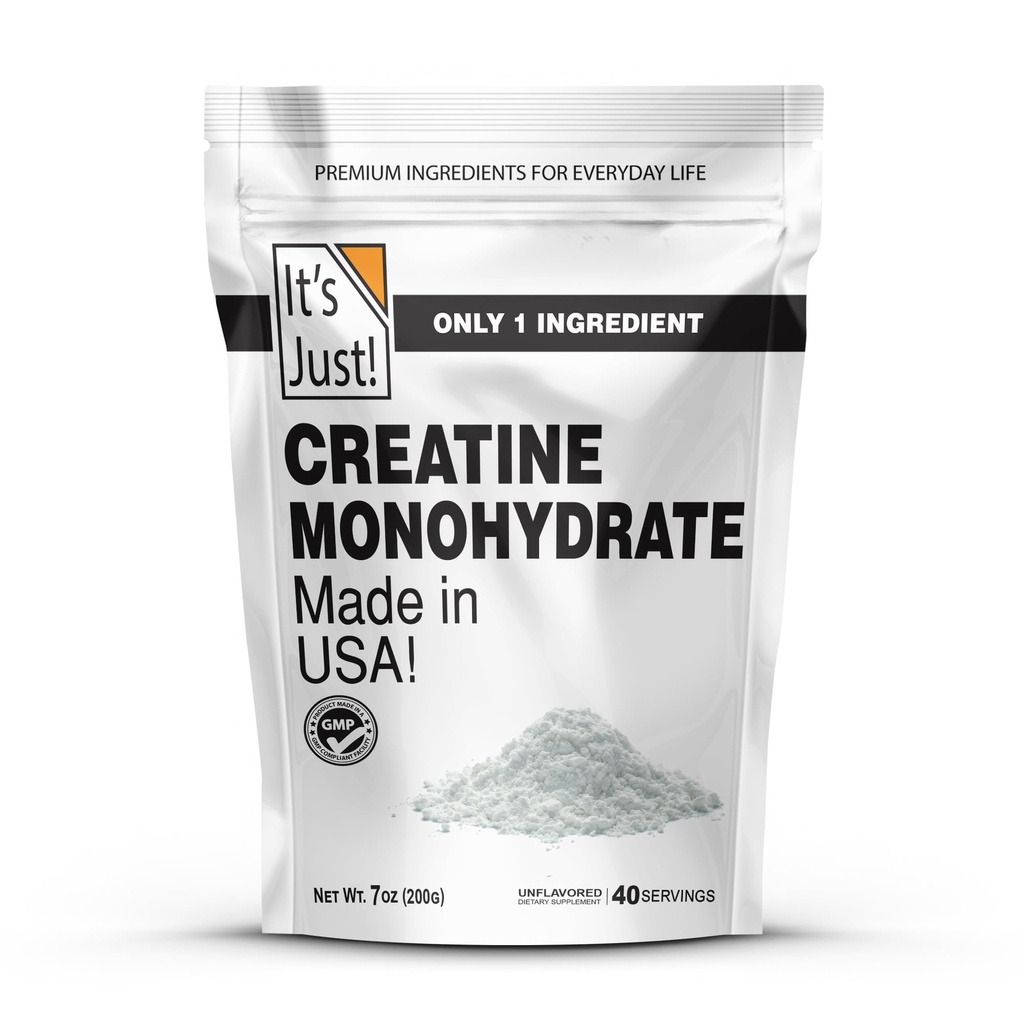 Είναι απλά! - Creatine Monohydrate Powder, Pure Creatine Powder, Made in USA, 3rd Party Lab Tested, 5g Per Serving, Scoop included, No Fillers, No Added Flavor (Άγευστη, 200g / 40 Servings)