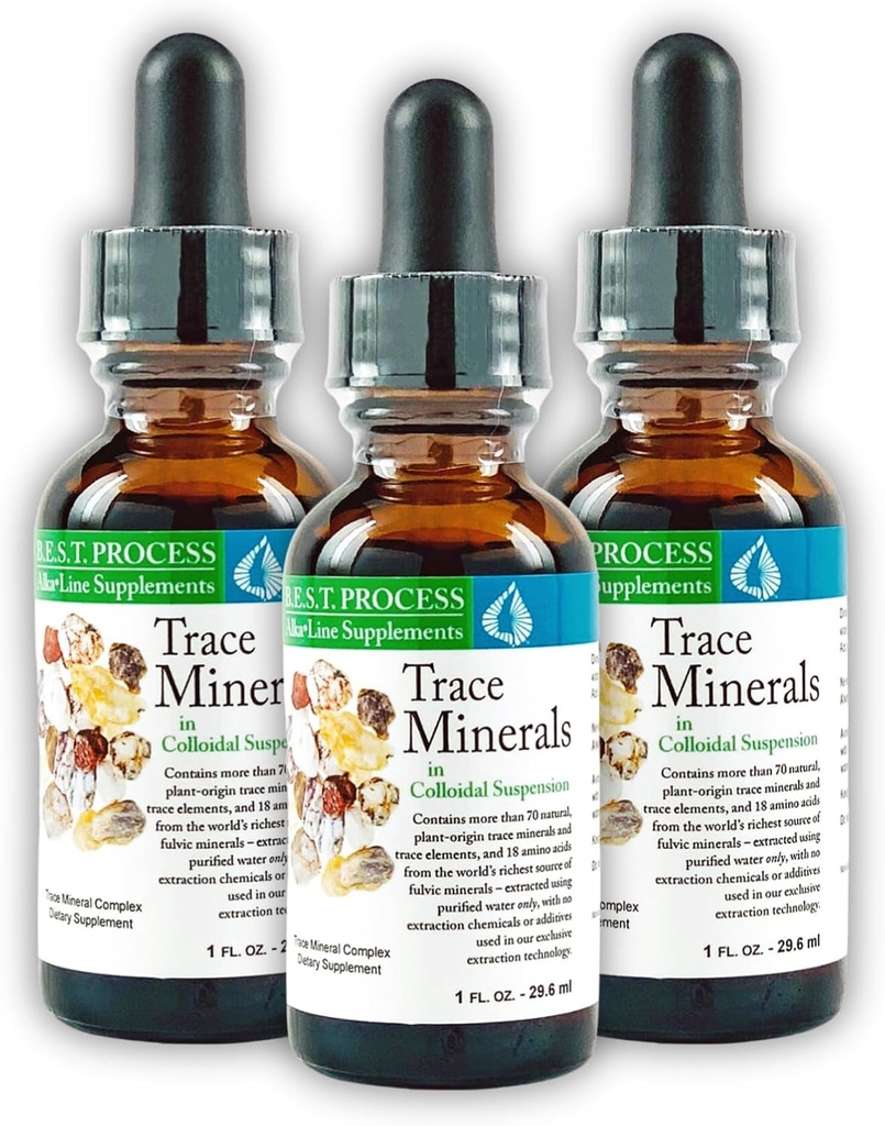 Morter Trace Minerals in Colloidal Ανάρτηση (3 Pack) Morter HealthSystem Best Process Alkaline — Nutrient Dense Trace Elements, Fulvic Minerals & Amino Acids