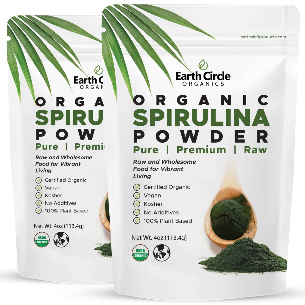 Βιολογικός Κύκλος της Γης Spirulina σκόνη, Kosher, Ακατέργαστη και μη ακτινοβολημένη πρωτεΐνη Vegan 