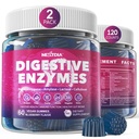 Digestive Enzymes for Women & Men Gummies w/ Probiotics, Papaya, Bromelain, Ginger - Bloating Relief & Gut Health Chewable Supplement Digest Proteins Γαλακτοκομικά Carbs Veggie Fats, Sugar Free Vegan, 120Cts