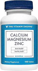 Calcium, Magnesium, & Zinc with Vitamin D - Supports Healthy Bones & Teeth (100 Tablets)