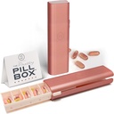 Pretty Pill Box Set - Κομψό και συμπαγές Daily Pill Organizer, Υπόθεση χαπιών φαρμακευτικής αγωγής, Δοχείο χαπιών για τη διαχείριση βιταμινών, κάτοχος χαπιών, Απαραίτητα για γυναίκες & άνδρες - Rose