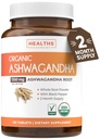 USDA Organic Ashwagandha Supplement - Χάπια υψηλής ισχύος Ashwagandha Made With Organic Black Pepper for Enhanced Absorpation - Vegan Non-GMO Made in the USA & Lab Επαληθευμένο (2 Μήνες Προσφορά)