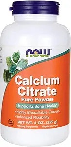 NOW Calcium Citrate, 8-Ounces (Pack of 3)