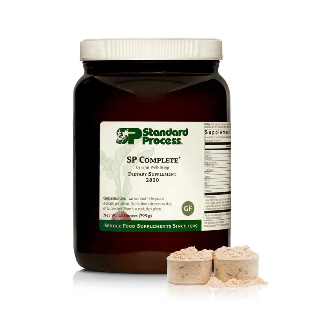 Standard Process SP Complete - Powder Supplement to Aid Muscle Growth & Repair - Immune Health Support with Brussels Sprouts & Calcium - Whole Food-Based Protein Powder Formula - 28 oz, 30 Servings
