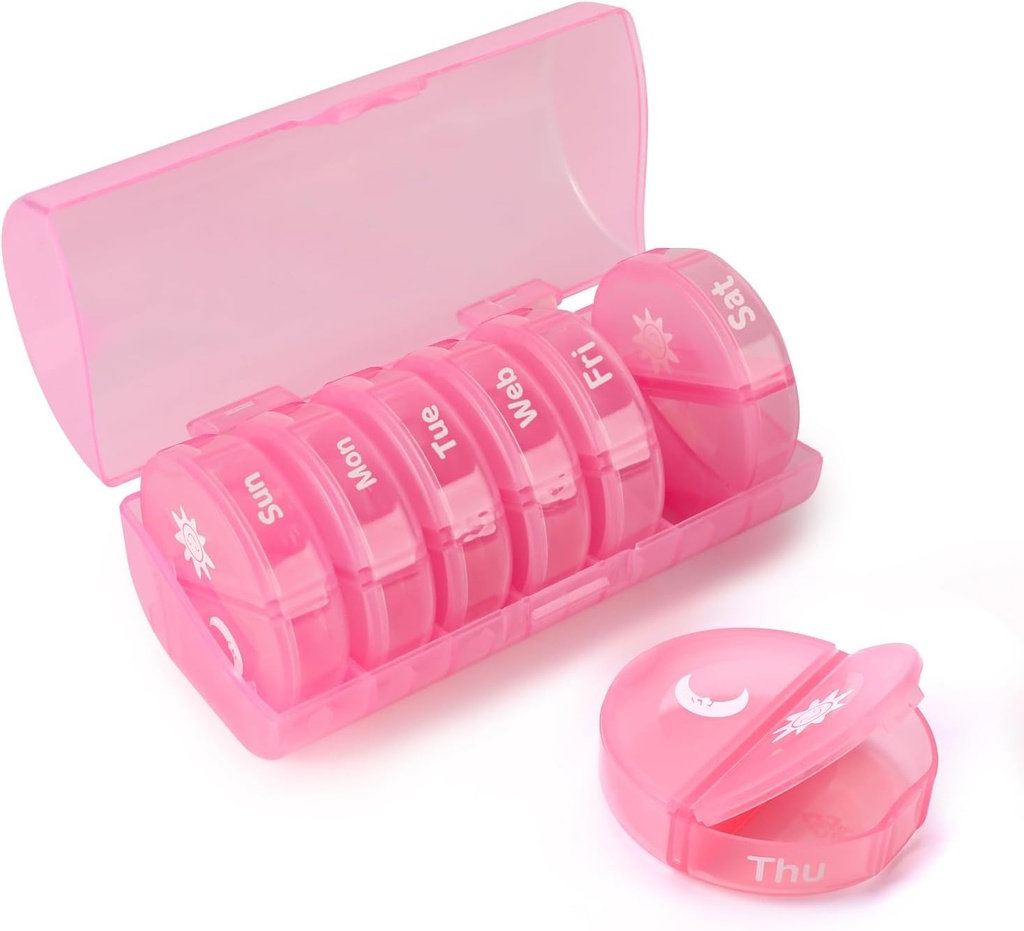 Weekly Pill Organizer 2 φορές την ημέρα, Travel Pill Box 7 ημέρα, AM PM Δύο φορές την ημέρα Pill περίπτωση, Φορητό καθημερινή Βιταμίνη Οργανωτές για φαρμακευτική αγωγή, βιταμίνες, ιχθυέλαιο, συμπληρώματα
