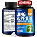 Quit Smoking Aid for Lung Cleanse & Support - Lung Detox for Smokers - Herbs for Respiratory Health: Licorice, Ginger & Nettle Root, Thyme - Clear Lungs Supplement with Vitamins C, D3-60 Capsules