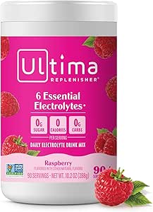 Ultima Repleniser Daily Electrolyte Powder Drink Mix – Χωρίς ζάχαρη – Βατόμουρο, 90 σέρβις – Ενυδατική σκόνη με 6 Ηλεκτρόλυτα και Ιχνηλάτηση Ορυκτά – Κετό Φιλικό, Vegan, Μη ΓΤΟ
