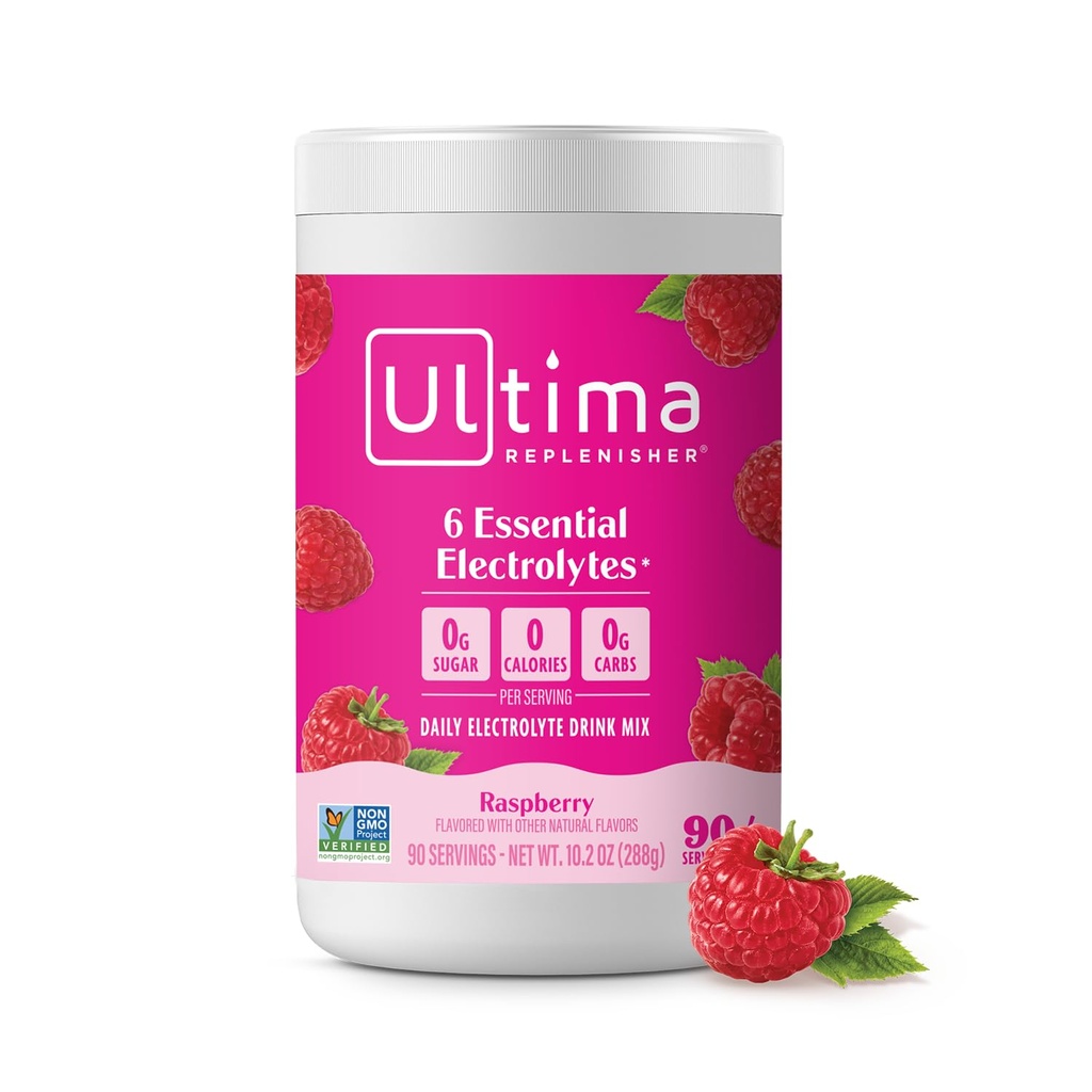 Ultima Repleniser Daily Electrolyte Powder Drink Mix – Χωρίς ζάχαρη – Βατόμουρο, 90 σέρβις – Ενυδατική σκόνη με 6 Ηλεκτρόλυτα και Ιχνηλάτηση Ορυκτά – Κετό Φιλικό, Vegan, Μη ΓΤΟ