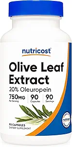 Nutricost Olive Leaf Extract (20% Oleuropein) 750 MG, 90 κάψουλες - Μη ΓΤΟ, Χωρίς γλουτένη