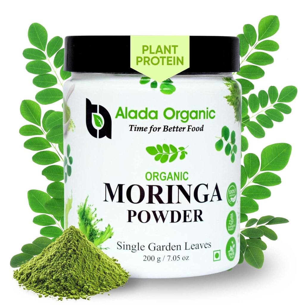 Moringa σκόνη οργανική πιστοποιημένη Moringa Leaf σκόνη, Moringa Oleifera - πλούσια σε αντιοξειδωτικά και ανοσοποιητική βιταμίνη, Superfoods για Moringa Τσάι, Moringa Ποτό, Ινδία Grown, Vegan -7.05 OZ