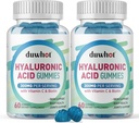 Hyaluronic Acid Gummies, Hyaluronic Acid Συμπληρώματα με βιταμίνη C & Biotin 5000mcg για το δέρμα, τα μαλλιά, νύχια υγεία, συμπληρώματα αρθρώσεων για γυναίκες & άνδρες, χαμηλή ζάχαρη, Vegan, μη GMO, 60 Counts