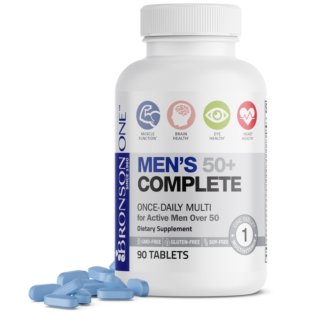 Bronson ONE Daily Mens 50+ Complete Multivitamineral, 90 δισκία