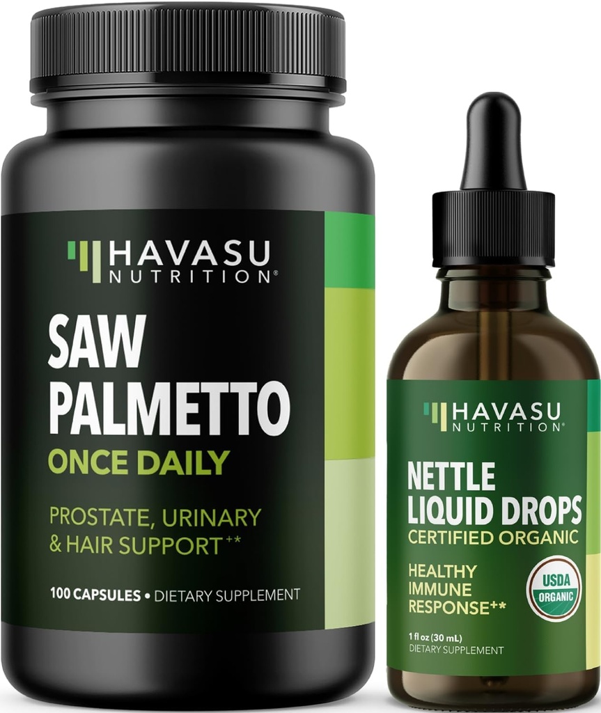 HAVASU NUTRITION Sting Nattle Leaf Extract Liquid Drops (60 Servings) & Saw Palmetto Κάψουλες (100 Servings)