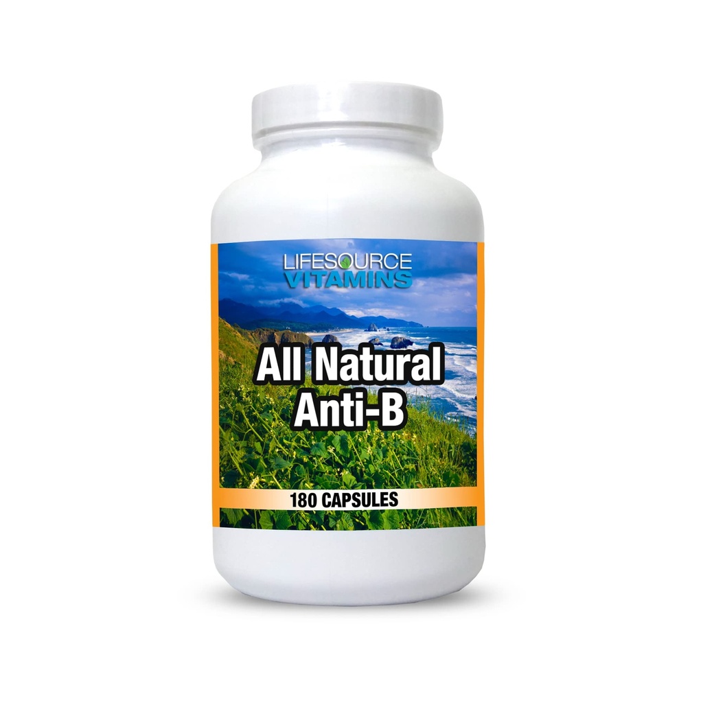 LifeSource Βιταμίνες Όλα τα φυσικά Anti-B για ανοσοκατασταλτική υποστήριξη, 14 Όλα τα φυσικά συστατικά με εκχύλισμα Echinacea & σκόρδο, 180 κάψουλες ανοσοάμυνας