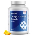 Pet MD – Ωμέγα 3 συμπλήρωμα ιχθυέλαιο για σκύλους – Δερμάτινο και παλτό Υποστήριξη για σκύλους – 180 Softgels