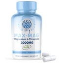 Max-Mag 2000mg Magnesium L Threonate Supplement - 105 Capsules Made in USA, Magtein Magnesium Threonate Supplement with Vitamin D3 & K2 for Sleep, Mood & Brain Function, Nutrition by MaxLife Naturals