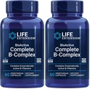 Life Extension BioActive Complete B-Complex, Heart, Brain and Nerve Support, Healthy Energy, Metabolism, Complete B Complex, 60 Vegetarian Capsules, (Pack of 2)