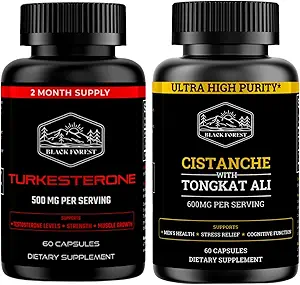 Black Forest Supplemets Starter Pack Bundle. 1 X Turkesterone + 1 X Cistanche (TESTO Pack)