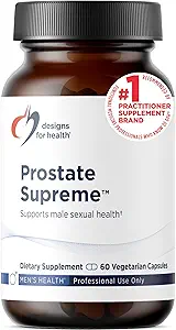 Designs for Health Saw Palmetto Prostate Supplement for Men - Prostate Supreme with Saw Palmetto, DIM, Βιταμίνες, Νέτλ, Ψευδάργυρος + Χρυσίνη - Μη-ΓΤΟ, Χωρίς Σόγια (60 κάψουλες)