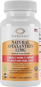 EyeScience Ασταξανθίνη 12mg, Μη ΓΤΟ, Χωρίς γλουτένη, 30- Count