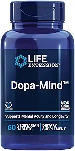 Επέκταση ζωής Dopa-MindTM, συμπλήρωμα υποστήριξης Dopamine, υποστηρίζει Γνωστική απόδοση, υγιής παραγωγή ντοπαμίνης, χωρίς γλουτένη, μη ΓΤΟ, χορτοφαγικά, 60 δισκία