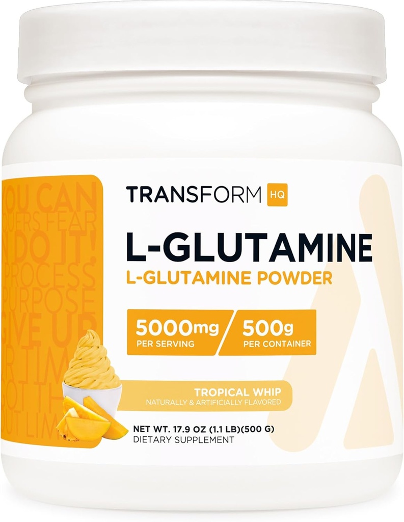 TransformHQ L-Γλουταμίνη σκόνη 500g (Tropical Whip) - Χωρίς γλουτένη, μη ΓΤΟ