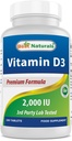 Best Naturals Βιταμίνη D3 2000 IU (50 mcg) - 100 δισκία - 100 ημέρες προσφοράς - Βοηθά στην υποστήριξη ανοσοποιητική υγεία, ισχυρά οστά και δόντια, & μυϊκή λειτουργία (100 Count (Pack of 1))