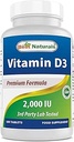 Best Naturals Βιταμίνη D3 2000 IU (50 mcg) - 100 δισκία - 100 ημέρες προσφοράς - Βοηθά στην υποστήριξη ανοσοποιητική υγεία, ισχυρά οστά και δόντια, & μυϊκή λειτουργία (100 Count (Pack of 1))
