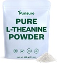 Purisure L-Theanine Powder, 100 g, Pure L Theanine Powder που προάγει την χαλάρωση και την εστίαση, συμπλήρωμα για τη γνωστική λειτουργία, χωρίς πληρωτικά, μη GMO, 1000 υπηρεσίες