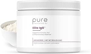 Pure Therapro Rx Elite IgG Immunoglobulin Supplement Powder, 60 Servings, 1100 mg IgG, IGA & IgM Serum Derived Immunoglobulins, Unflavored, Gluten, Dairy & GMO Free Colostrum Supplement Εναλλακτικό συμπλήρωμα