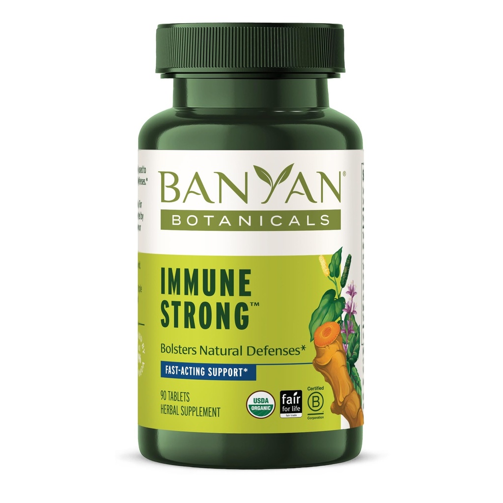 Banyan Botanicals Immune Strong – Organic Supplement with Turmeric & Tulsi ­­ Ayurvedic Immune Formula that Supports The Body's Natural Defenses* – 90 Tablets – Μη ΓΤΟ Με Βιώσιμη προέλευση Vegan