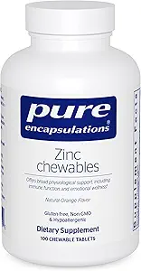 Pure Encapsulations Zinc Chewables | Supplement for Immune System Support, Growth and Development, and Wound Healing | 100 Chewable Tablets | Natural Orange Flavor