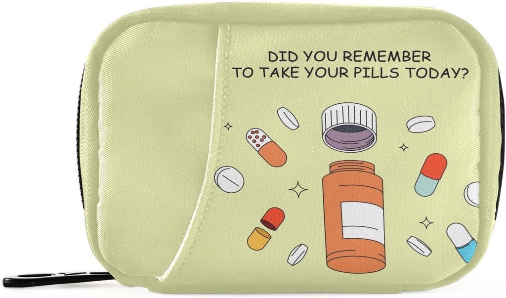 Naanle 7 Day Pill Τσάντα Θήκη - Φορητό Εβδομαδιαία Διοργανωτής Χάπια με Zipper, Συμπαγές μέγεθος για τον κάτοχο συμπλήρωμα βιταμίνης