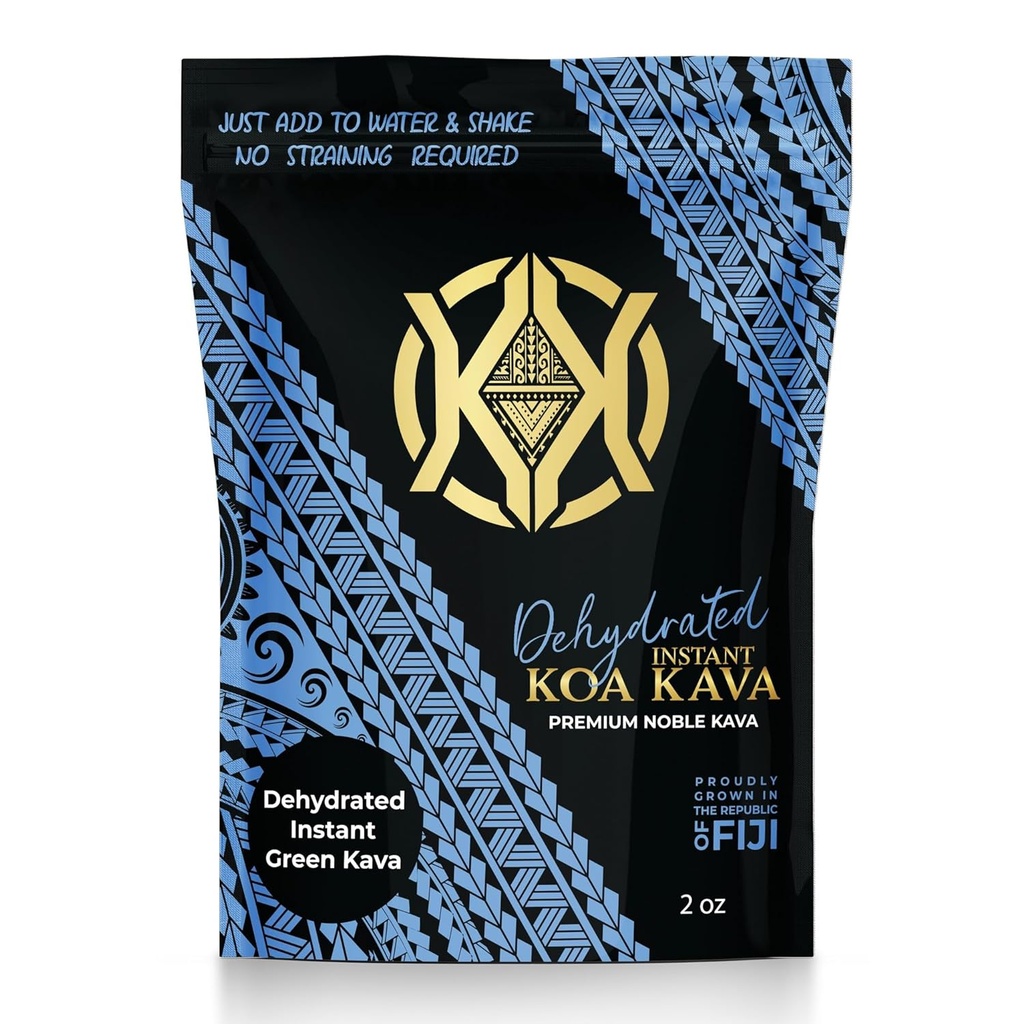 Koa Kava Αφυδατωμένο Instant Kava - 100% Αφυδατωμένο Instant Green Fiji Kava Root Powder, 2 oz(56g)