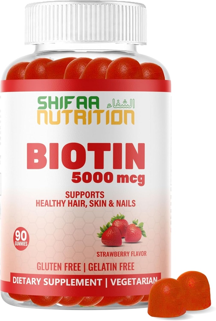 SHIFAA NUTRITION Vegan Biotin Gummies for Adult & Kids 